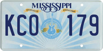 MS license plate KCO179