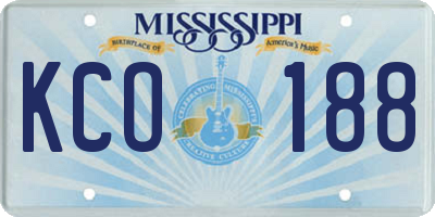 MS license plate KCO188