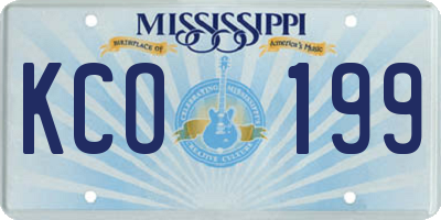 MS license plate KCO199