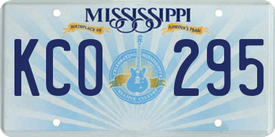 MS license plate KCO295