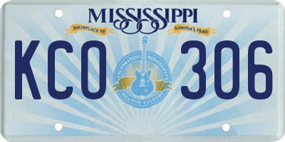 MS license plate KCO306
