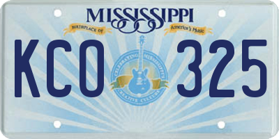 MS license plate KCO325