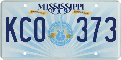 MS license plate KCO373