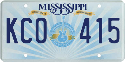 MS license plate KCO415