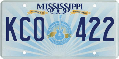 MS license plate KCO422