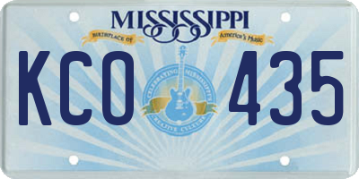 MS license plate KCO435