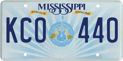 MS license plate KCO440