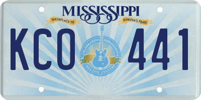 MS license plate KCO441