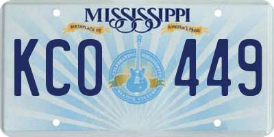 MS license plate KCO449