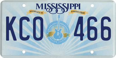 MS license plate KCO466