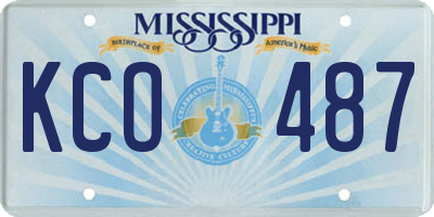 MS license plate KCO487