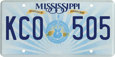 MS license plate KCO505