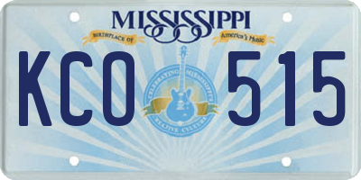 MS license plate KCO515