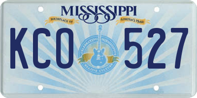 MS license plate KCO527