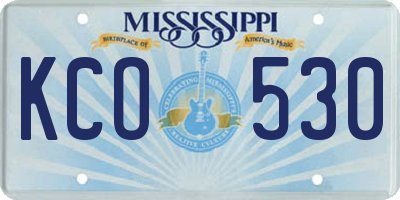 MS license plate KCO530