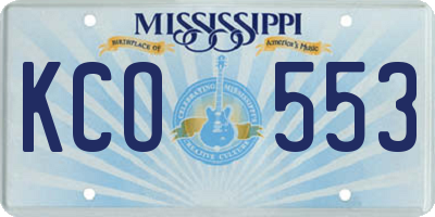 MS license plate KCO553