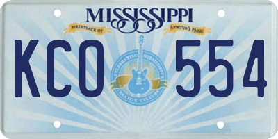 MS license plate KCO554