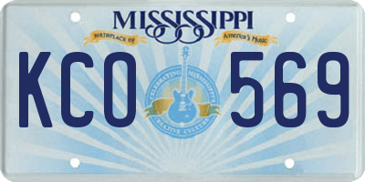 MS license plate KCO569