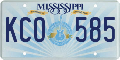 MS license plate KCO585