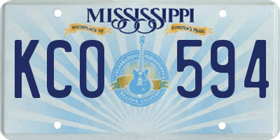 MS license plate KCO594