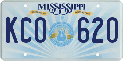 MS license plate KCO620
