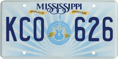 MS license plate KCO626