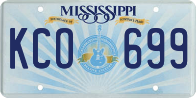 MS license plate KCO699