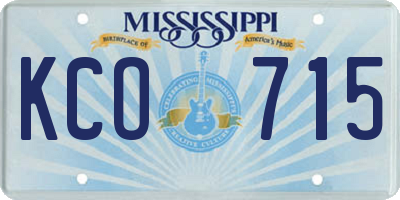 MS license plate KCO715