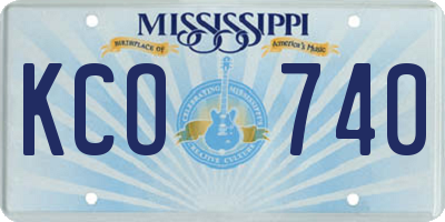 MS license plate KCO740