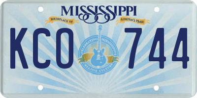 MS license plate KCO744