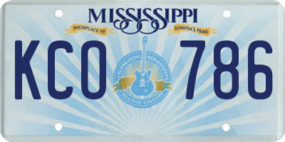 MS license plate KCO786