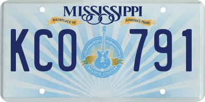 MS license plate KCO791