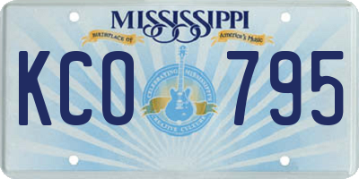MS license plate KCO795