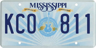 MS license plate KCO811