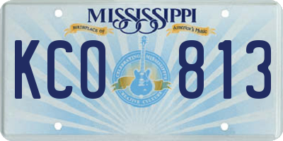 MS license plate KCO813