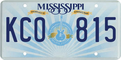 MS license plate KCO815