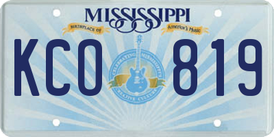 MS license plate KCO819