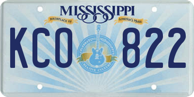 MS license plate KCO822