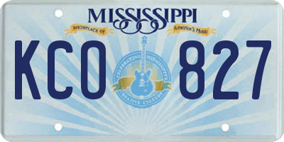 MS license plate KCO827