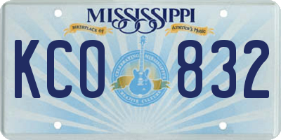 MS license plate KCO832