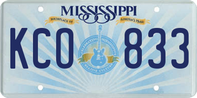 MS license plate KCO833