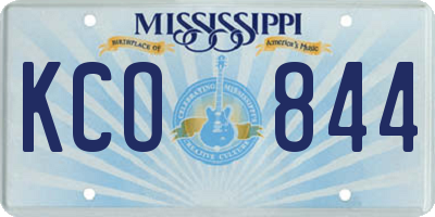 MS license plate KCO844