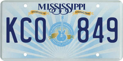 MS license plate KCO849
