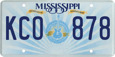 MS license plate KCO878
