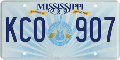 MS license plate KCO907
