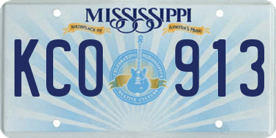 MS license plate KCO913