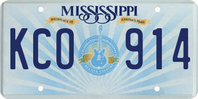 MS license plate KCO914