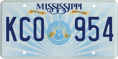 MS license plate KCO954
