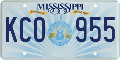MS license plate KCO955