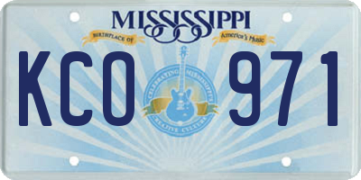 MS license plate KCO971